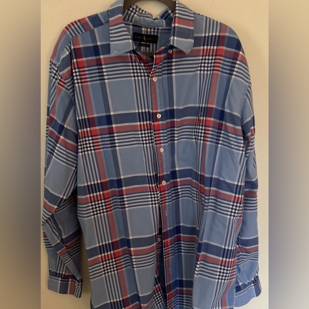 Ralph Lauren -Men’s Plaid Button Down Classic Fit Shirt -Size 2XLT - Picture 2 of 5